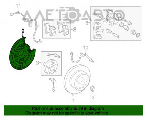 Rear Right Brake Disc Cover Toyota Highlander 08-13