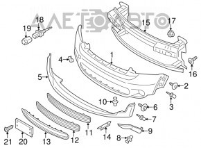 Bare front bumper Mini Cooper Countryman R60 10-16 white, painted, after repair, pressed