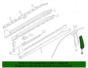 BMW i4 22-26 black outer right center pillar trim
