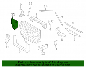 Right additional radiator air duct BMW 7 F01 11-15 M package