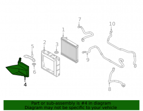 Air duct for additional radiator, left, BMW 5 F90 17-23 M5, pre-restyling