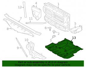 Engine protection BMW 5 F10 11-16 RWD cracks, scratches, broken fragment, delamination