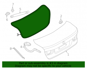 Trunk lid seal BMW 3 F30 4d 12-18