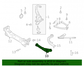 Lower control arm, front left, Nissan 350z