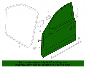 Door assembly front left VW Passat 20-22