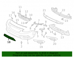Lower grille of the front bumper Subaru Legacy 20-22