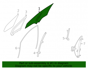 Front right door glass for a 1995 Subaru Outback