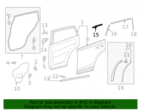 Door casing seal inner rear right Toyota Rav4 19-