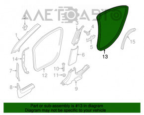 Door seal rear left Fiat 500X 16-22