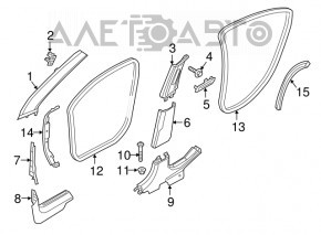 Door seal rear left Fiat 500X 16-22