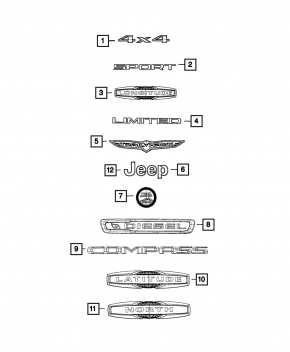 Emblem inscription COMPASS door front right Jeep Compass 20-21 Trailhawk