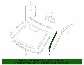 Right windshield molding for Toyota RAV4 06-12