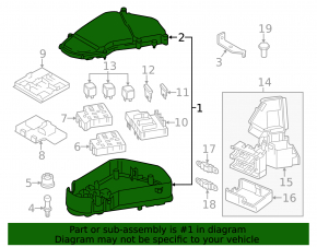 Underhood fuse box assembly VW Touareg 11-17 with cover