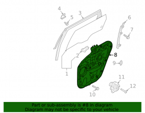 Rear left window lift mechanism for Kia Sorento 21-25 HEV, PHEV