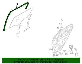 Rear left window seal for Hyundai Santa FE Sport 13-18