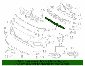Hyundai Accent 18-23 front bumper lower grille