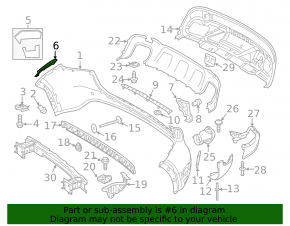 Upper right rear bumper mount for Mercedes GLA 15-20