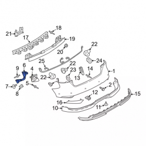 Rear bumper mount outer right Ford Focus mk3 15-18 rest 5d
