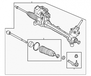 Lincoln MKC 17-19 AWD steering rack