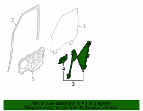 Front right window lift with motor for Land Rover Discovery 17-25