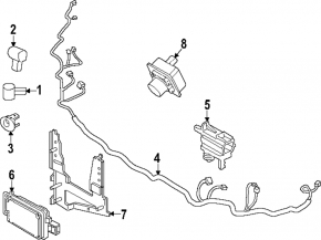The wiring harness for the front bumper of a Ford Escape MK4 23-25 for parking sensors, a camera, an ambient air temperature sensor, a central light, and fog lights is broken.