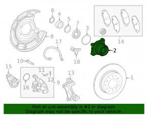 Rear left hub Lexus LX 22-26