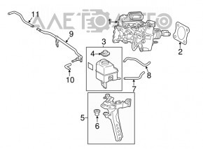 Bracket for the brake fluid reservoir Toyota Camry v55 15-17 hybrid usa