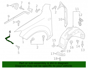 Front right wing bracket Audi Q7 4L 10-15 front