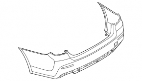 Bare rear bumper for BMW 5 G30 21-23 with parking sensors and without PMA