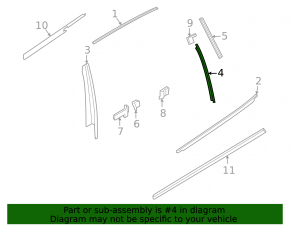 Door trim side rear left BMW X7 G07 19- central, glossy