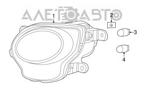 Front left turn signal Fiat 500 12-17