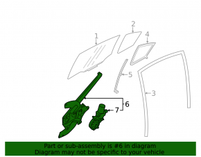 Window lifter with motor rear right Subaru XV Crosstrek 18-23