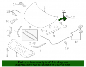 Hood hinge left Nissan Murano z52 15-