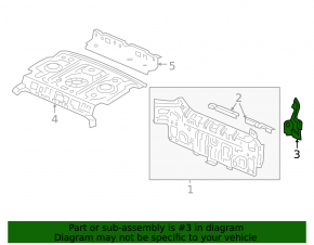 Rear panel bracket right Civic X FC 16-21
