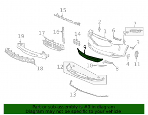 2022-24 Acura MDX 21-25 Front Bumper Lower Grille