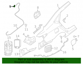 Fuel filler flap lock Nissan Sentra 13-19