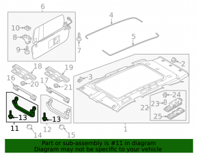 Front left ceiling handle VW Touareg 11-14 gray