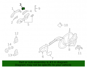 Outer handle plug front right Nissan Altima 19-24