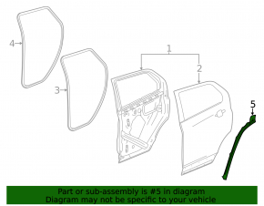 Door seal side rear left GMC Terrain 18- rear