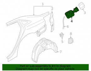 Fuel filler flap housing Audi A3 22-26