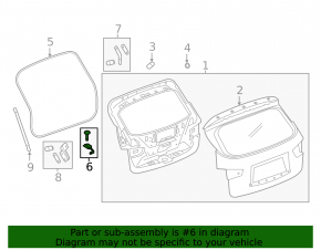 Right tailgate hinge for Nissan Pathfinder 13-20