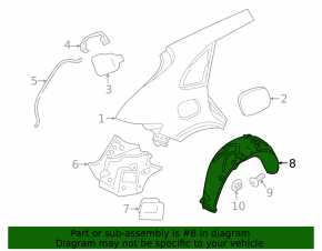 Rear left mudguard Porsche Macan 15-24