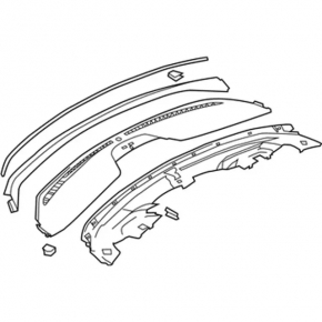 Ford Escape MK3 13-19 black upper center dash trim