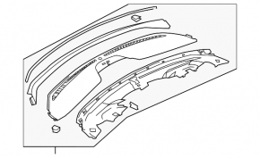 Ford Escape MK3 13-19 black upper center dash trim