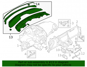 Ford Escape MK3 13-19 black upper center dash trim