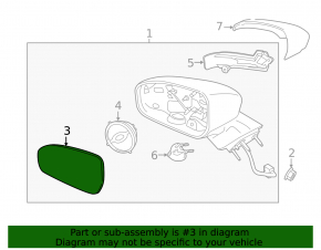 Mirror element left Ford Fusion mk5 13- heating