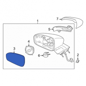 Mirror element left Ford Fusion mk5 13- heating