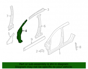 Front right quarter Nissan Leaf 13-17 graphite KBC