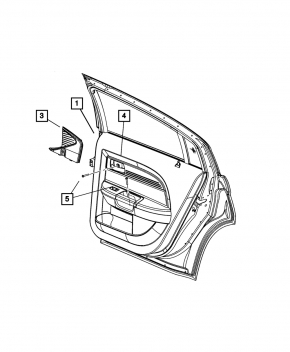 Door trim card rear left Chrysler 200 11-14 black