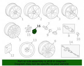 Central cap for Audi A3 8V 15-20 disk type 2